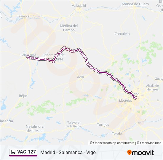 Mapa de VAC-127 de autobús