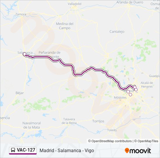 VAC-127 bus Mapa de línia