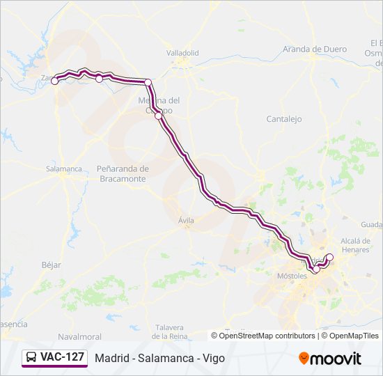 Mapa de VAC-127 de autobús