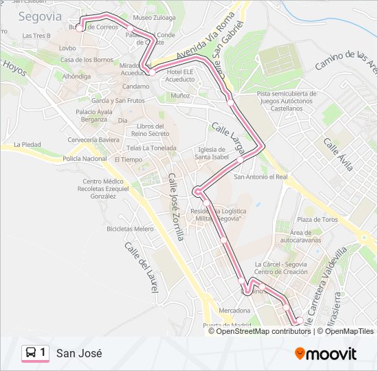 1 bus Line Map