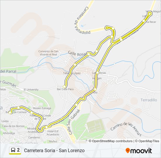 2 bus Mapa de línia