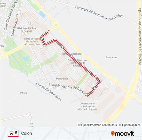 5 bus Mapa de línia