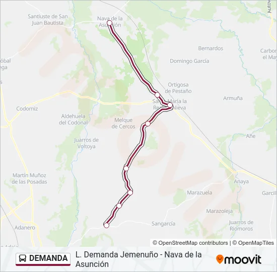 DEMANDA Bus Line Map
