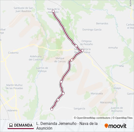 DEMANDA bus Line Map