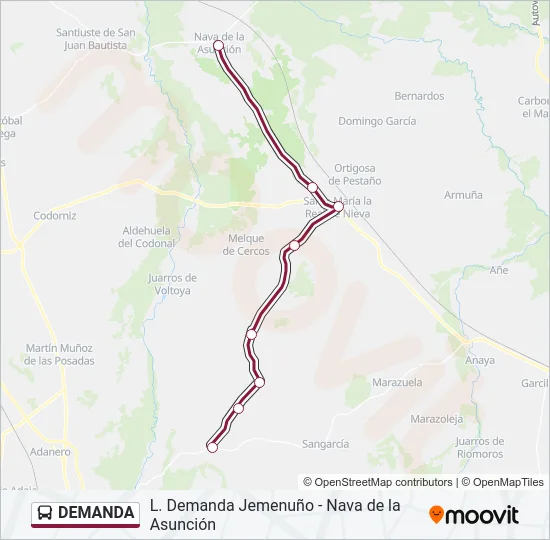 DEMANDA Bus Line Map