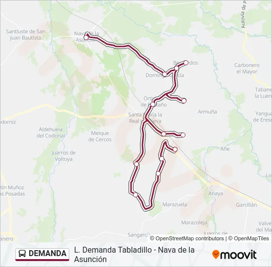 DEMANDA Bus Line Map