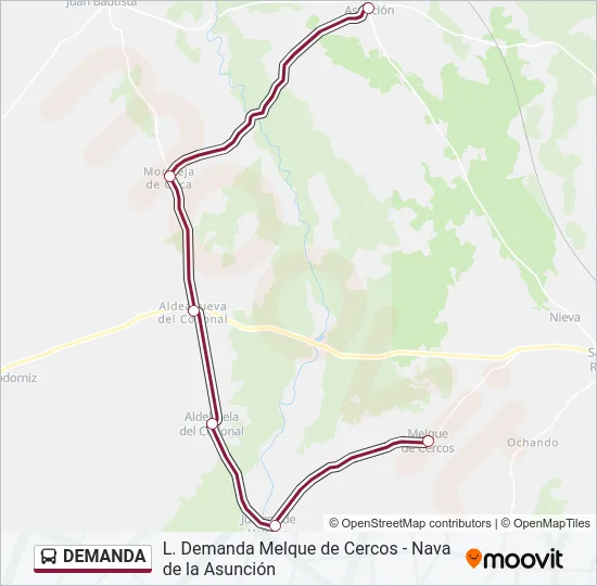 DEMANDA Bus Line Map