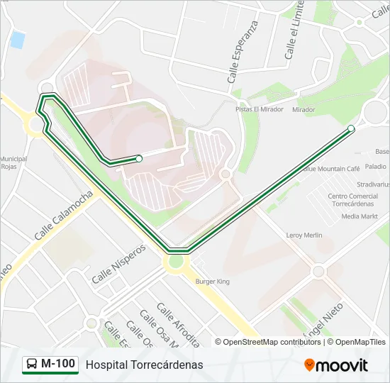 M-100 Bus Line Map