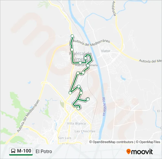 M-100 Bus Line Map