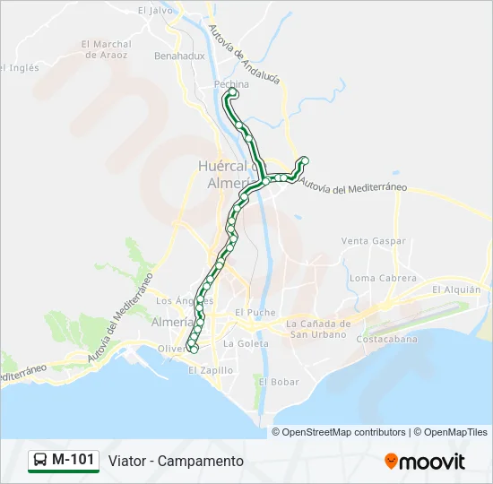 M-101 Bus Line Map