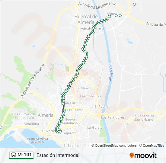 M-101 Bus Line Map