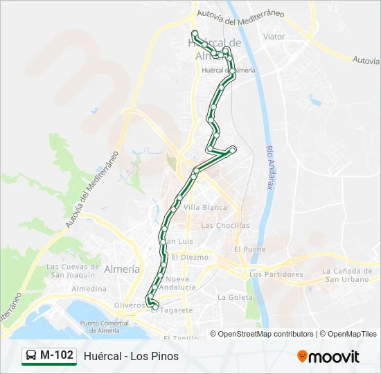 M-102 Bus Line Map