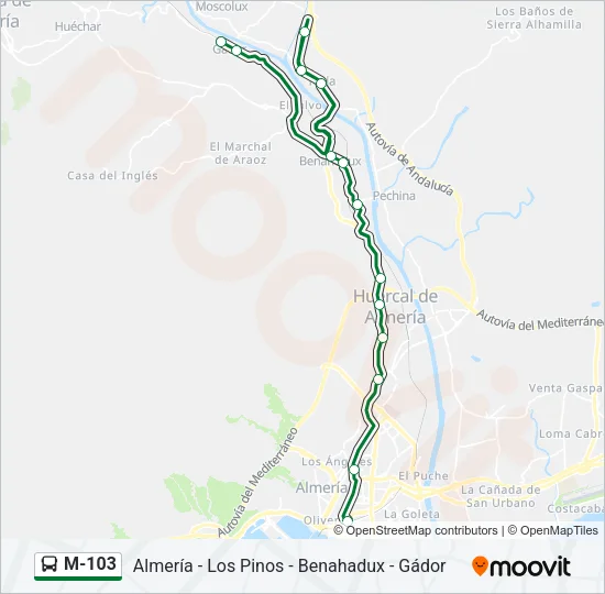 M-103 Bus Line Map