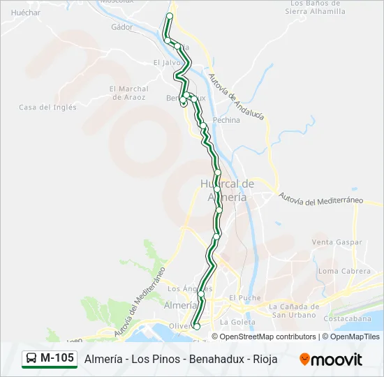 M-105 Bus Line Map