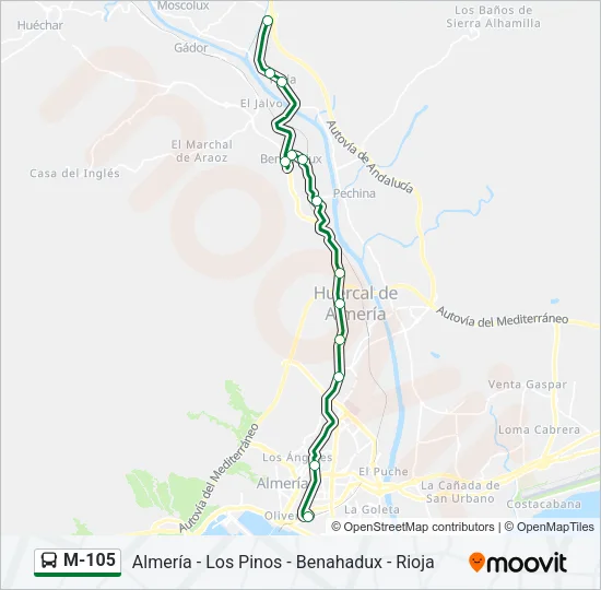 M-105 Bus Line Map