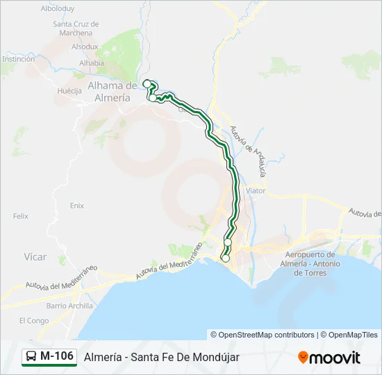 M-106 Bus Line Map