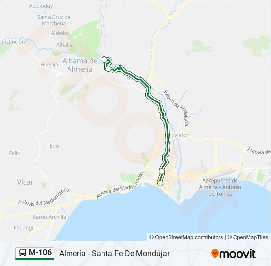 M-106 bus Line Map