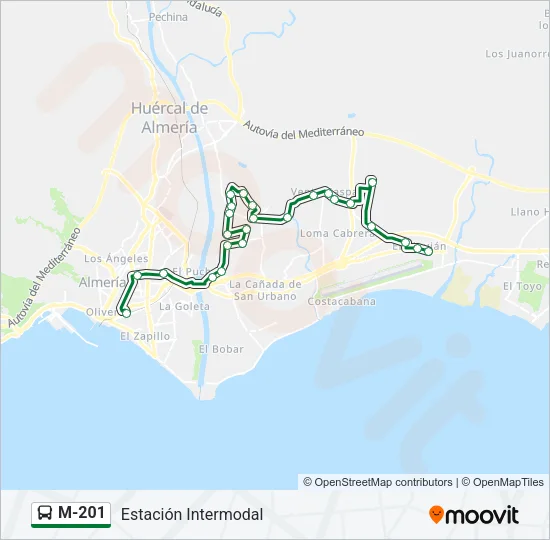 M-201 Bus Line Map