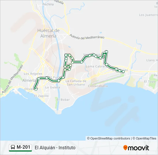 M-201 Bus Line Map
