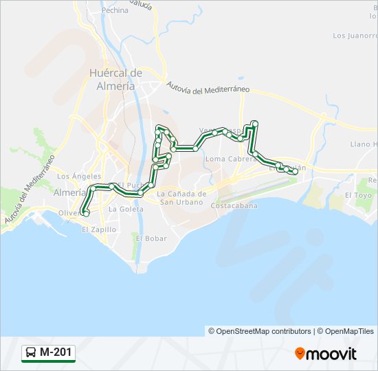 M-201 bus Line Map