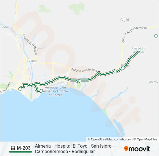 M-203 Bus Line Map