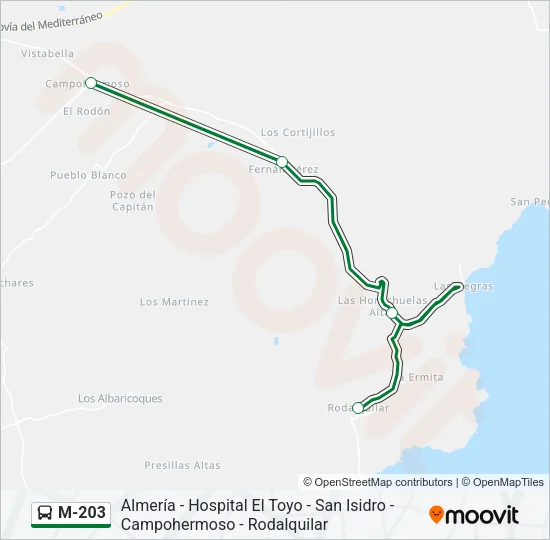 M-203 Bus Line Map