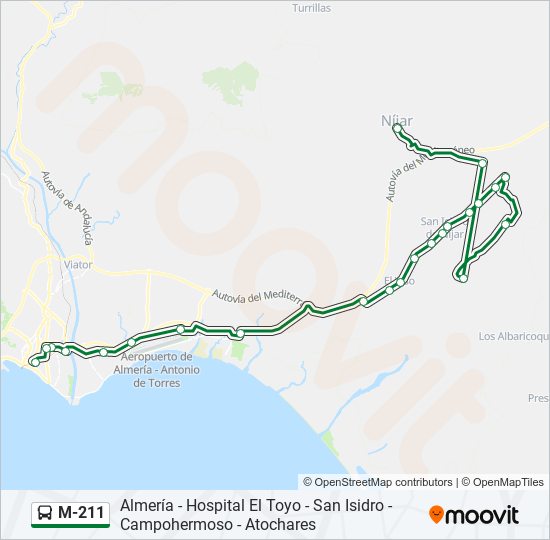 M-211 bus Mapa de línia