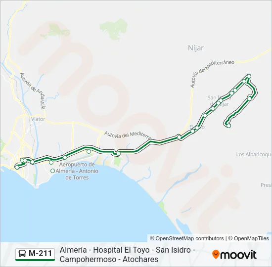 M-211 Bus Line Map
