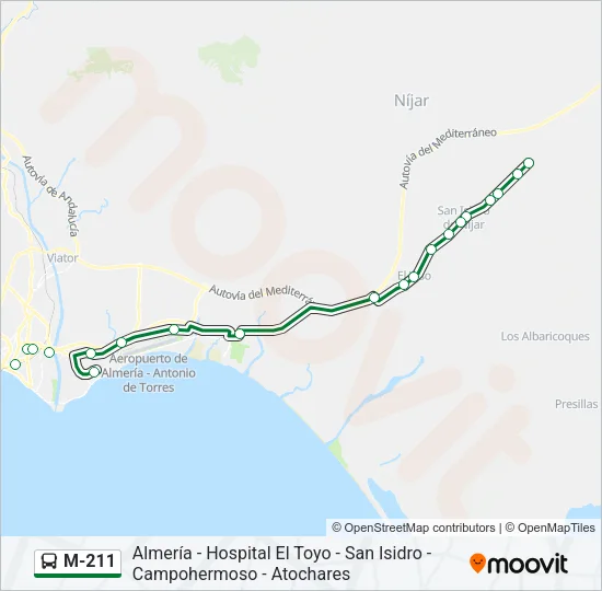 M-211 Bus Line Map