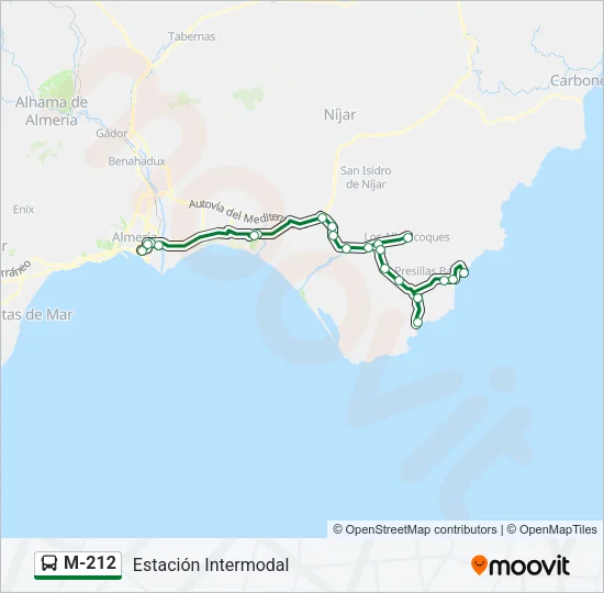 M-212 Bus Line Map