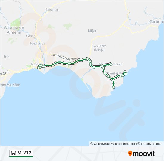 M-212 bus Mapa de línia