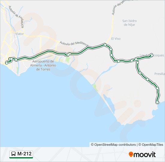 Mapa de M-212 de autobús