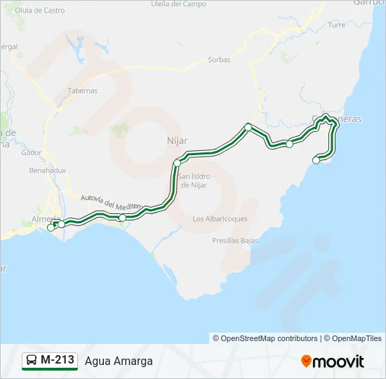 M-213 Bus Line Map