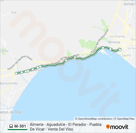 M-301 Bus Line Map