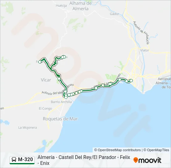 M-320 Bus Line Map