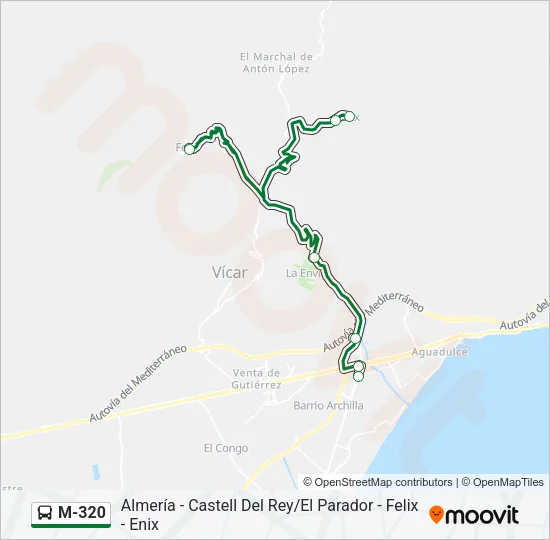 M-320 Bus Line Map