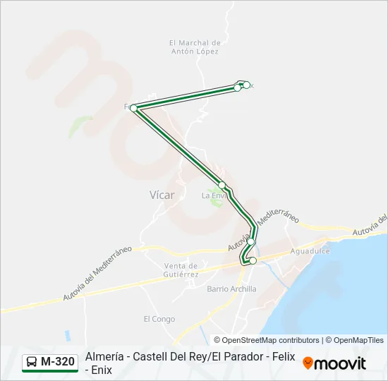 M-320 Bus Line Map