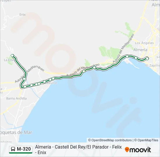 M-320 Bus Line Map
