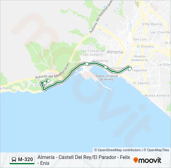 M-320 Bus Line Map