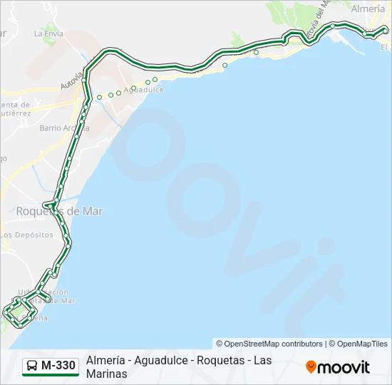 M-330 Bus Line Map