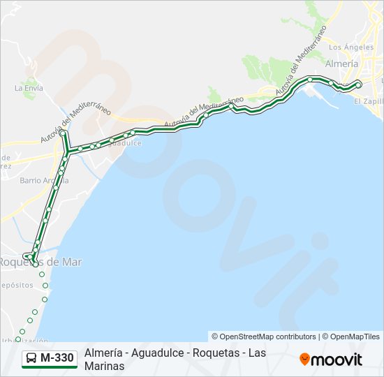 Mapa de M-330 de autobús