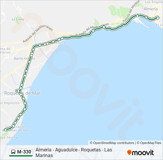 M-330 bus Mapa de línia