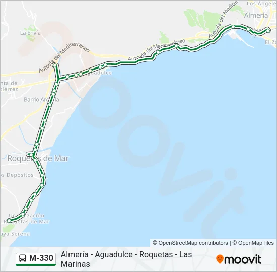 M-330 Bus Line Map
