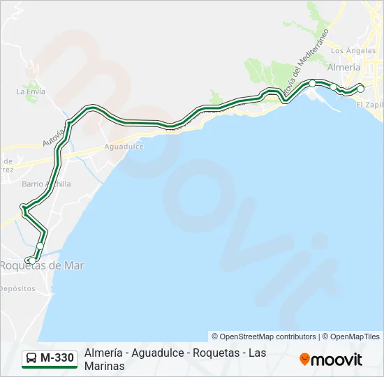 M-330 Bus Line Map