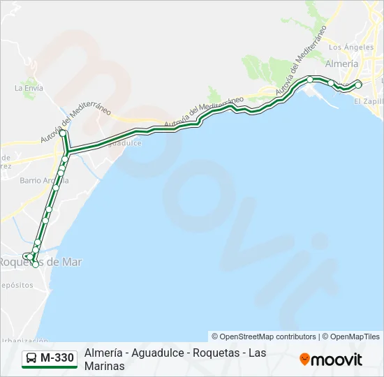 M-330 Bus Line Map