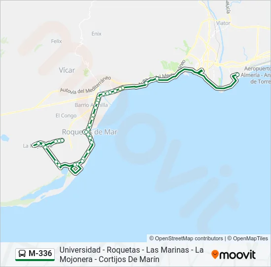 M-336 Bus Line Map