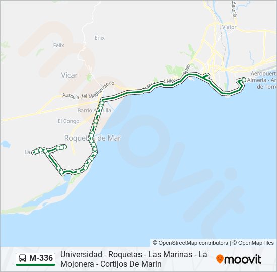 Mapa de M-336 de autobús