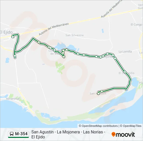 M-354 Bus Line Map