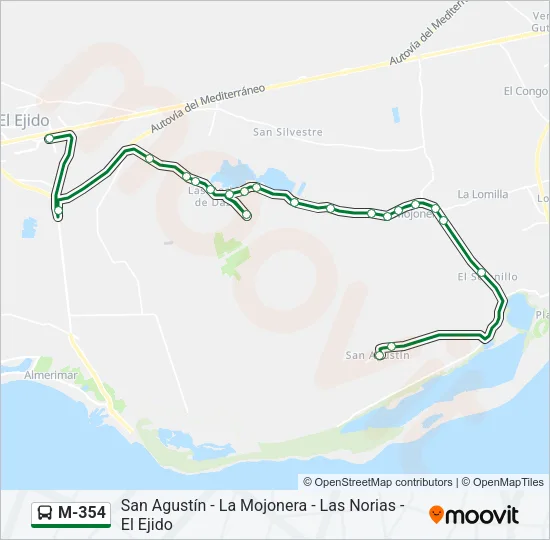 M-354 Bus Line Map
