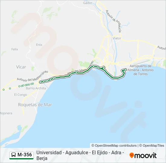 M-356 Bus Line Map